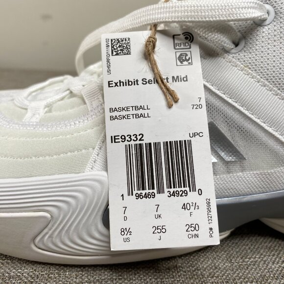 adidas Exhibit Select Mid Sneakers Women's 8.5 White Silver Metallic IE9332 NWT - Picture 6 of 12